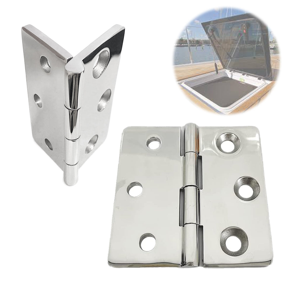 Boat Stainless Steel Door Hinges for RV Skylight Locker Hatch and Door, Heavy Duty Marine Grade 3" x3", 2pcs