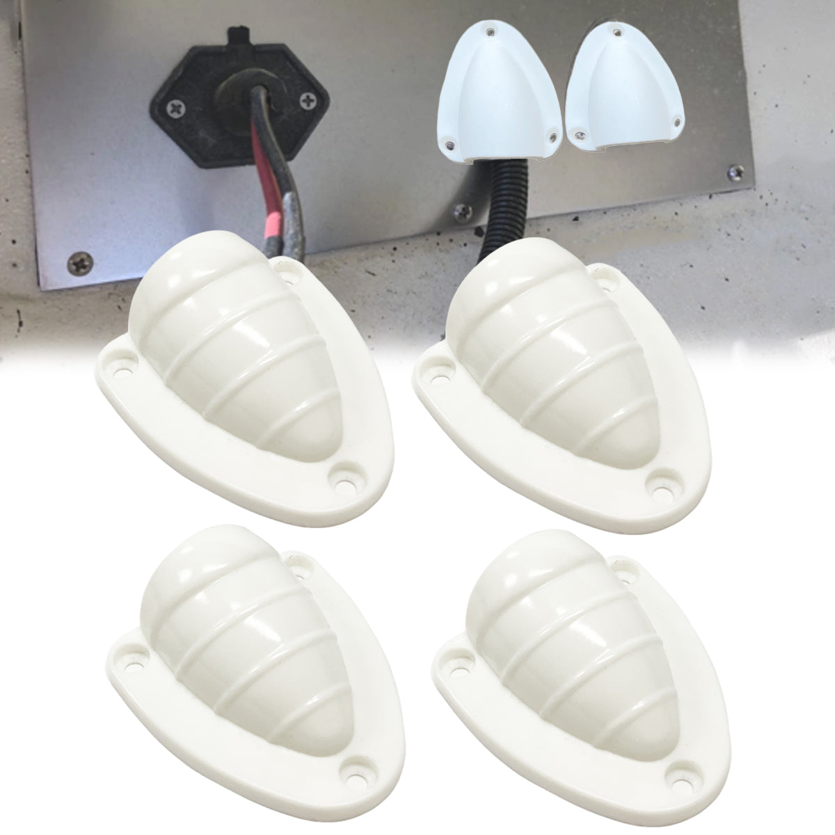 Boat Wire Cable Hole Vent Cover Marine Clam Shell Ventilator Hardware Accessories, 2 PC