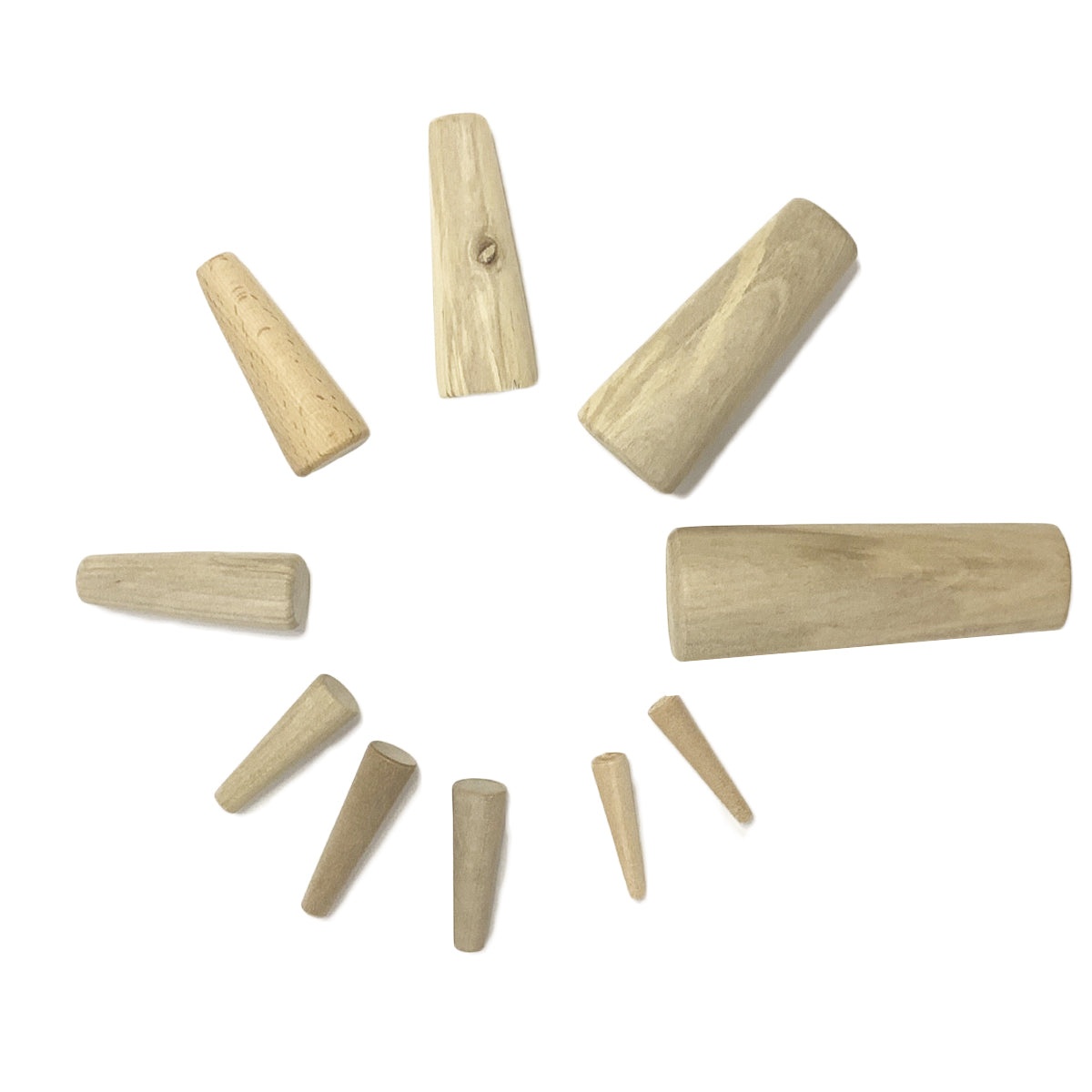 Marine Emergency Soft Wood Plug Sets , Boat Tapered Conical Thru-hull Drain Stopper, Assorted 1/5" to 1 3/5", 10 Pcs