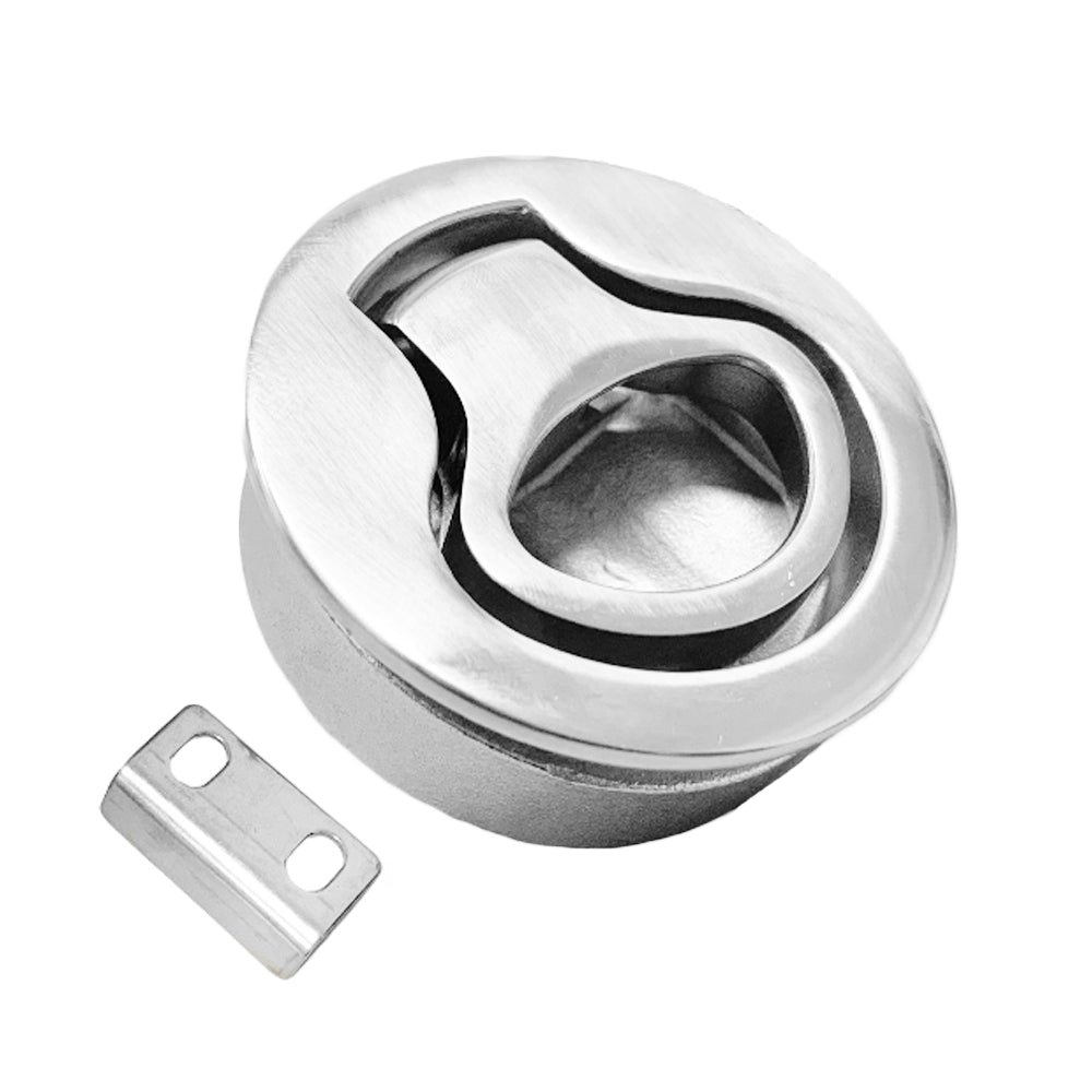 Boat Stainless Steel 2 Inch Round Flush Pull Slam Cam Latch Hatch Push