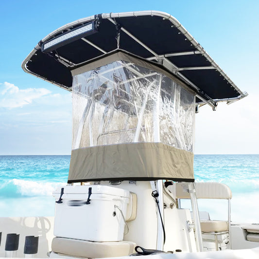 Boat Console T-Top Enclosure, Transparent Rain Cover, Marine Windshield Spray Curtain for Consoles Over 27½"