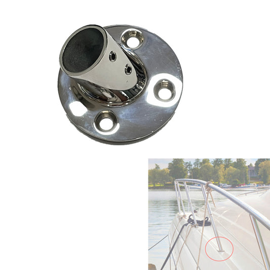 Marine Handrail Base 45 Degree for Tube Hole I.D 4/5", 316 Stainless Steel Boat Fitting Hardware Accessories