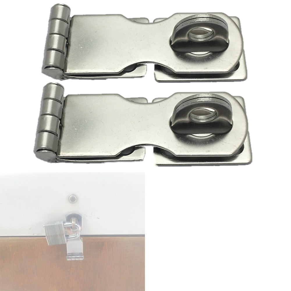 Boat Door Locks Padlock Hasp Stainless Steel Safety Cabinet Latches Marine Hardware Accessories, Heavy Duty，2Pcs