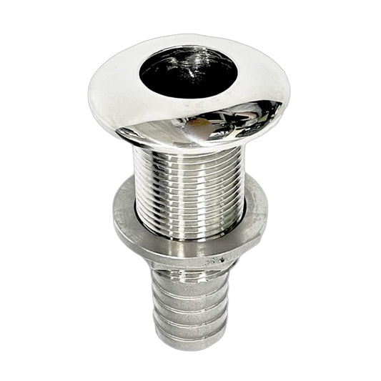 Boat Thru Hull Fitting Connect & Straight Barb Valve for Yacht Truck Caravan, Fit 1" Hose