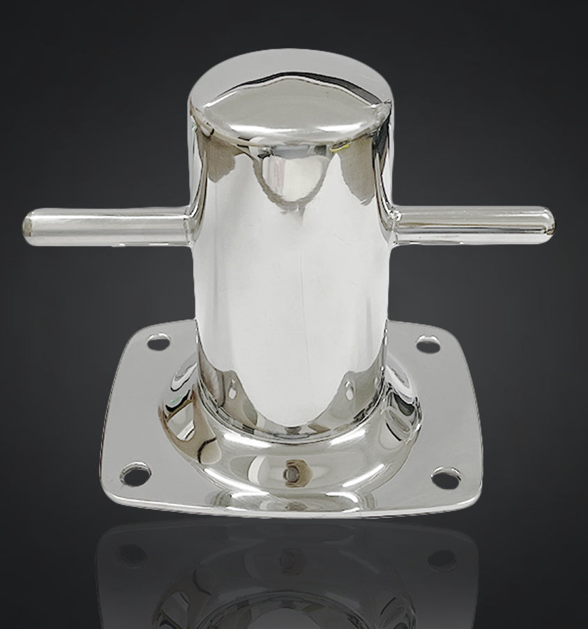 Boat Cross Bollard Cleat with 4-4/5" Base Plate for Marine Yacht, Deck Dock Rope Fasten Cleat