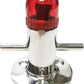 Boat Stainless Steel Cross Bollard Cleat Mooring Bit with 4" Diffused Red LED Light, 3-3/16" Round Base Plate