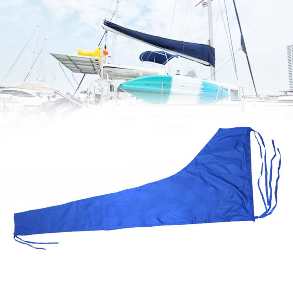 Boat Sail Cover - Waterproof 600D Marine Sail Boom Protective Sunshade for V-Hull, Bass Boat