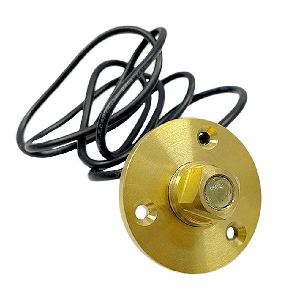 Boat Brass Drain Plug LED Light with Base Bronze Garboard for 1 Inch Hole, Marine Yacht Fishing Accessory