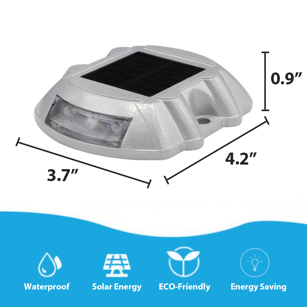 Solar Dock Lights - Marine Boat Deck Illumination Warning Indicator Lights, Outdoor Road Step Marker Accessories, 6 PCS