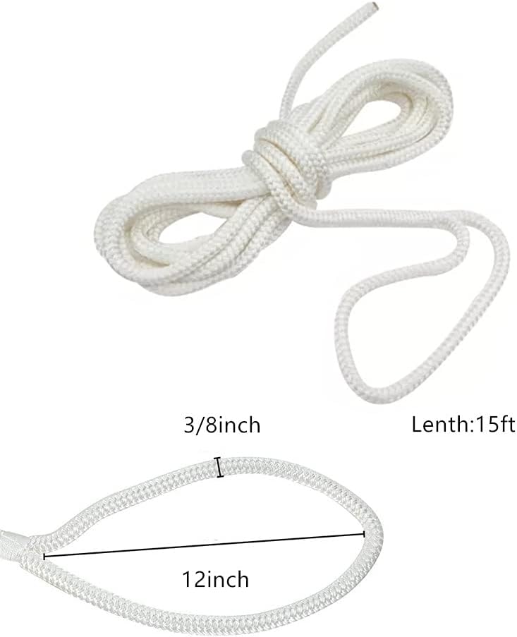 Boat Dock Lines Marine Grade Mooring Rope, Double Braided Nylon , D:1/2", Eyelet:12"