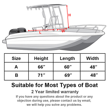 T-Top Boat Center Console Cover - 600D Waterproof Marine Grade Oxford Fabric, Heavy Duty