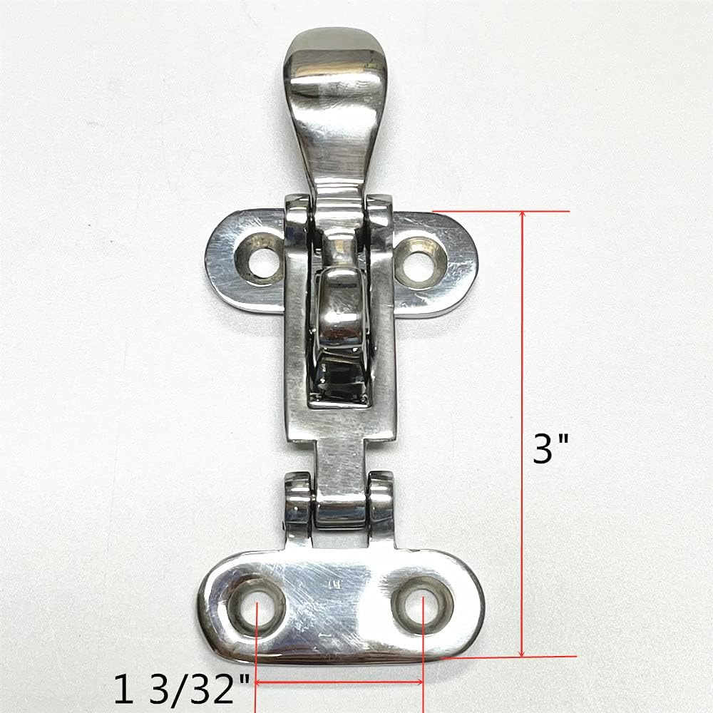 Boat Buckle Door Hatch Lockable Marine Stainless Steel Anti-Rattle Hold Down Clamp Catch, 2PCS