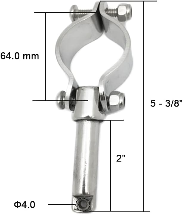 Boat Stainless Steel Clamp On OarLock for 1/2" Shaft Heavy Duty Marine Yacht Fishing Accessory, 2 Pcs