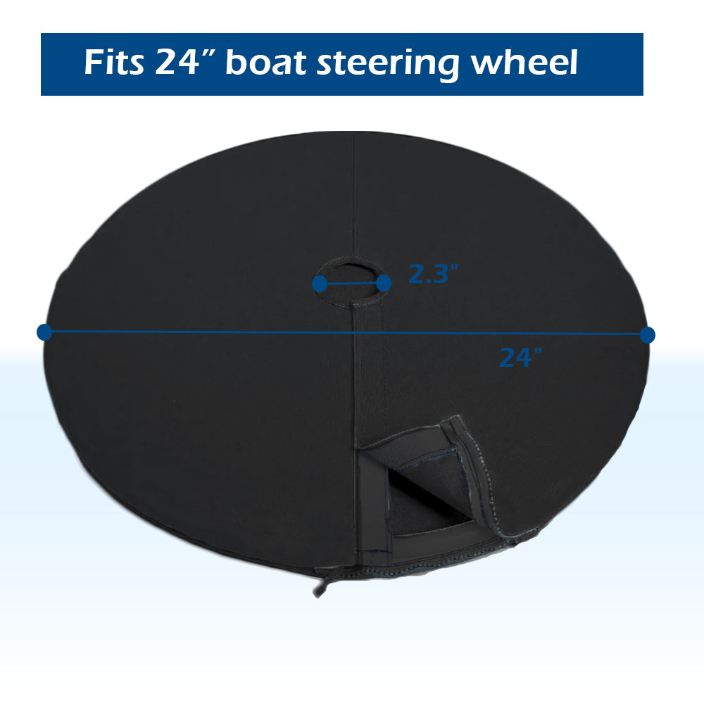 Boat Steering Wheel CoverMarine Steering Wheel Protector Case, Waterproof 600D Heavy Duty - Fits  24” Dia