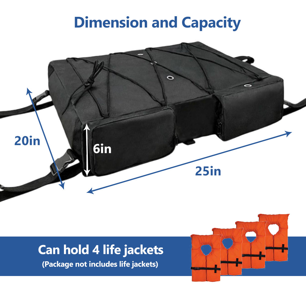 T-Top Life Jackets Storage Bag, Waterproof 600D Overhead Organizer, Hard Top Hold up to 4 Type II Life Jackets