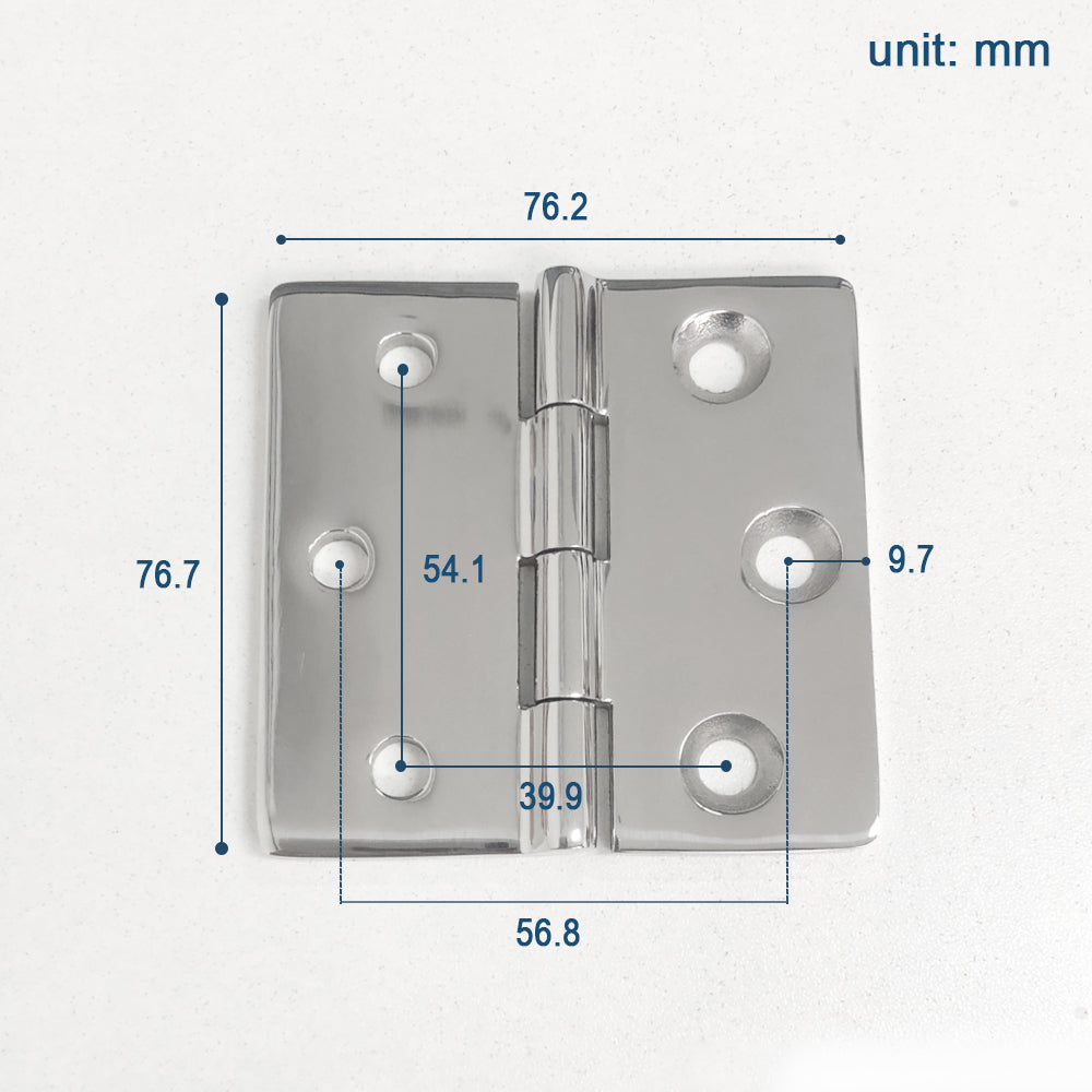 Boat Stainless Steel Door Hinges for RV Skylight Locker Hatch and Door, Heavy Duty Marine Grade 3" x3", 2pcs