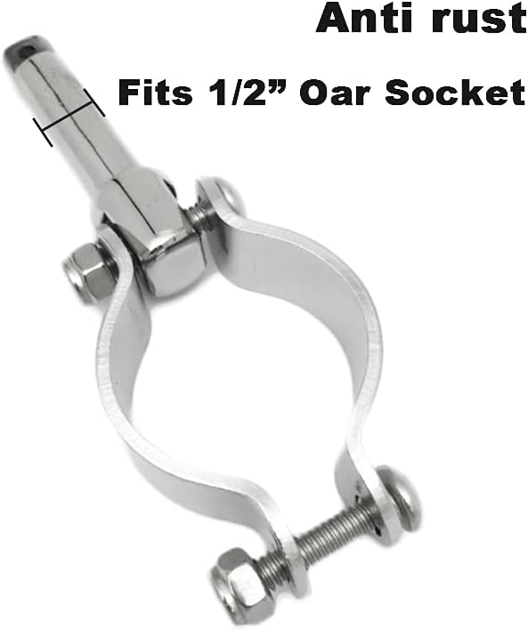 Boat Stainless Steel Clamp On OarLock for 1/2" Shaft Heavy Duty Marine Yacht Fishing Accessory, 2 Pcs