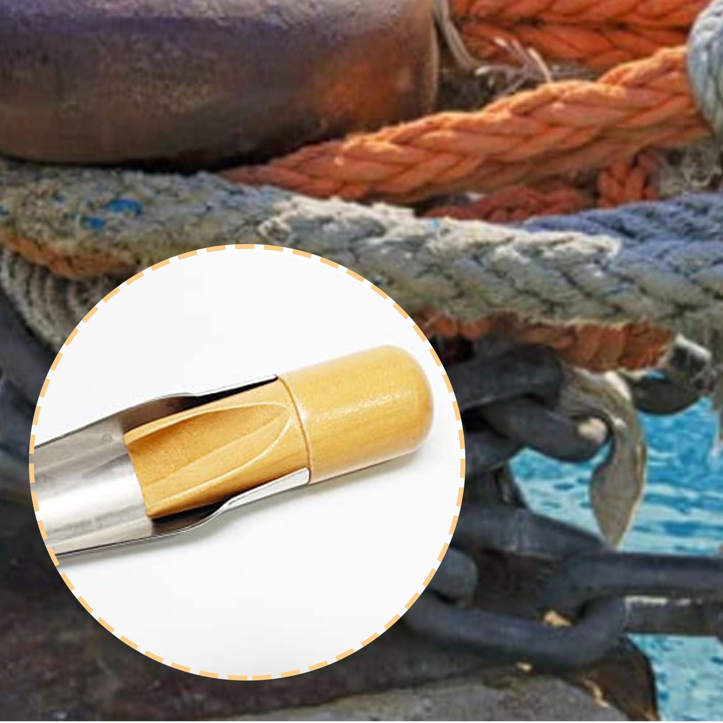 Marine Rope Splicing Spike FID with Wood Handle,Stainless Steel for Line Wire Dia 1/8 to 1/2" Small, 1/2" to 1" Medium, 1" and up Large