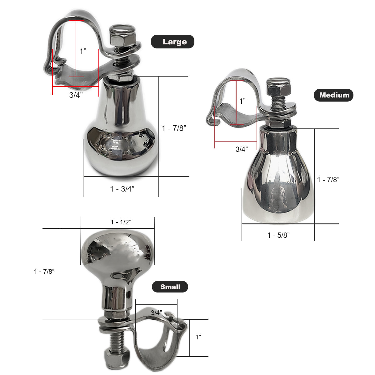 Marine Boat Steering Wheel Maneuvering Turning Control Knob, 316 Marine Grade Stainless Steel