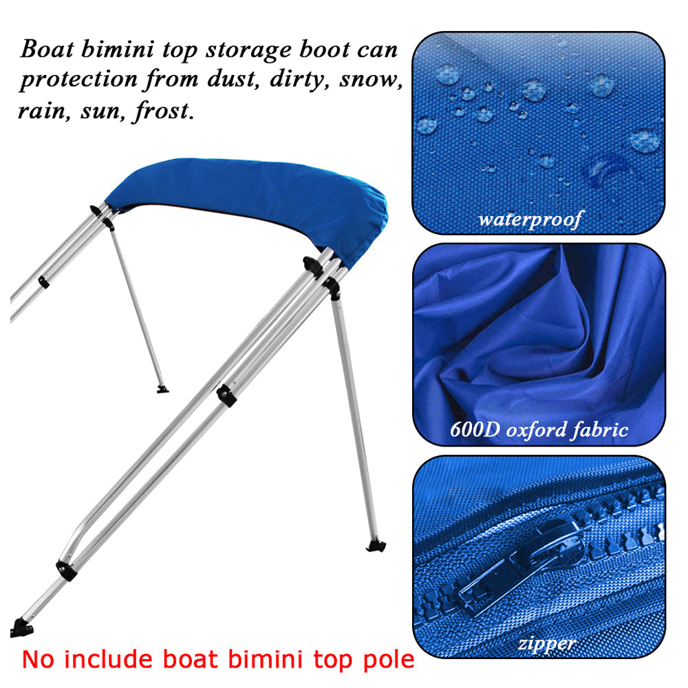 Boat Bimini Top Replacement Cover Sets for 3 Bow Support, Waterproof 600D Canopy Protect Organization