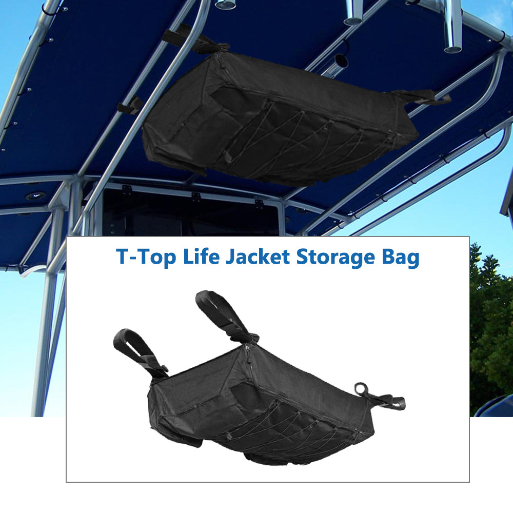 T-Top Life Jackets Storage Bag, Waterproof 600D Overhead Organizer, Hard Top Hold up to 4 Type II Life Jackets