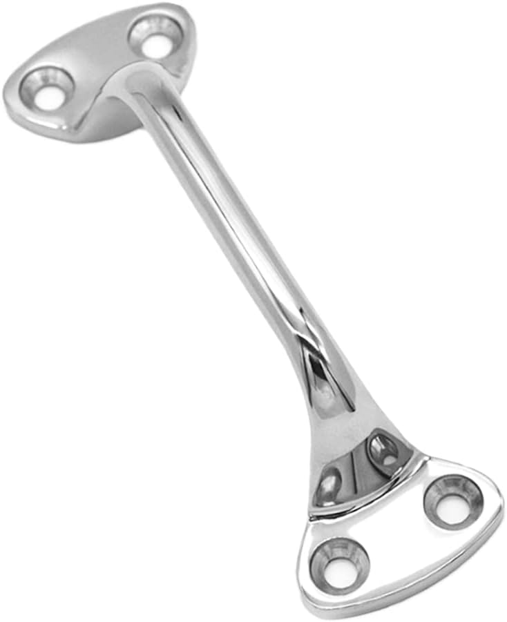 6 Inch Marine Grade Handle Grab Handrail Grip, Mirror Polished Heavy Duty 316 Stainless Steel Hardware with 4 Holes for Boat, Yacht, RV