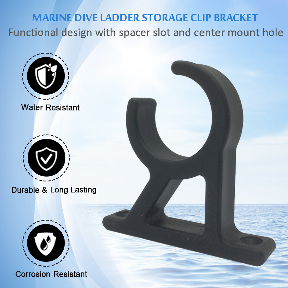 Boat Dive Ladder Storage Clip Bracket Hook Spring Clamp Holder for 1-3/4 " Ladders Tube, 2 Pcs