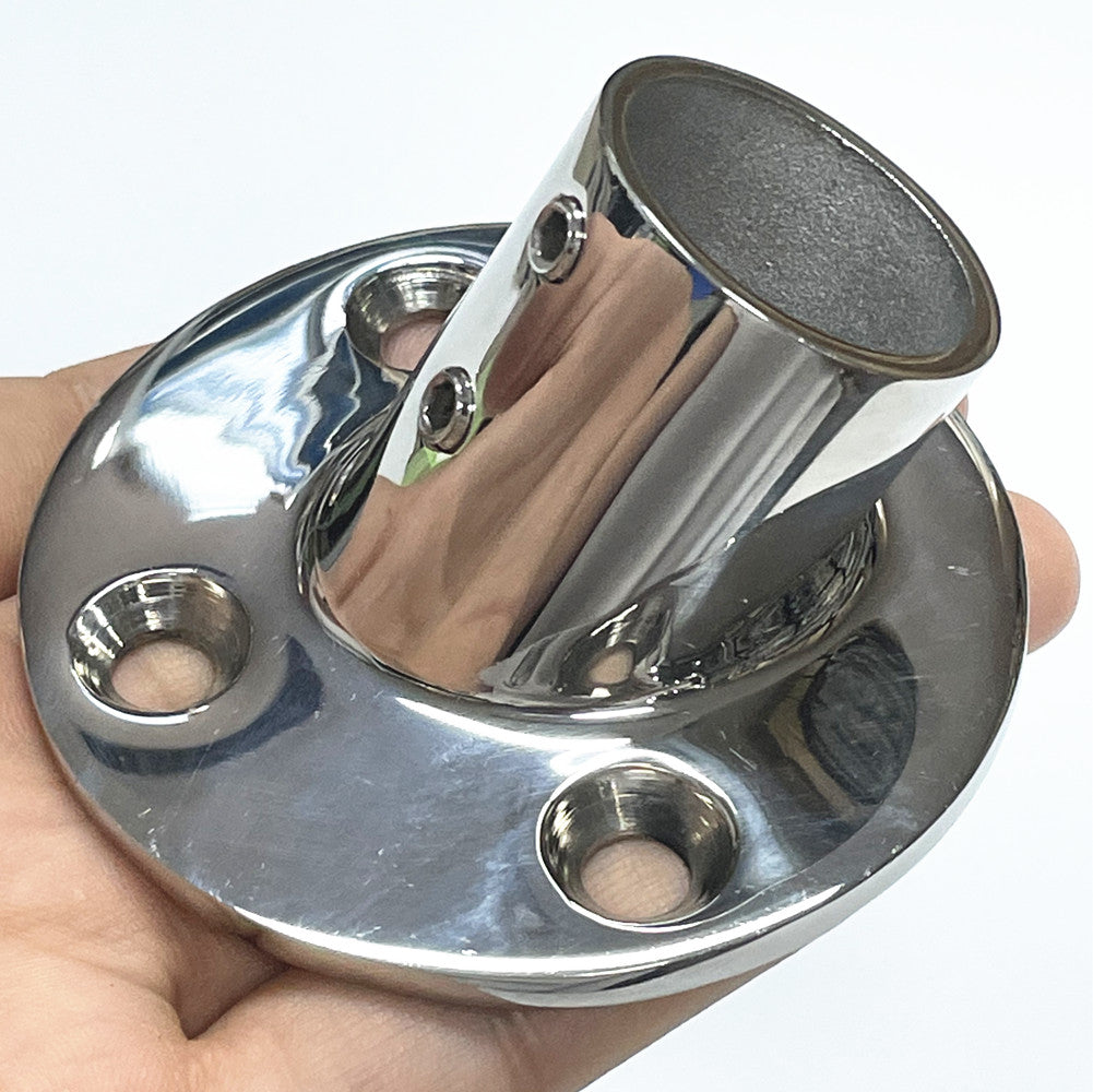 Marine Handrail Base 45 Degree for Tube Hole I.D 4/5", 316 Stainless Steel Boat Fitting Hardware Accessories