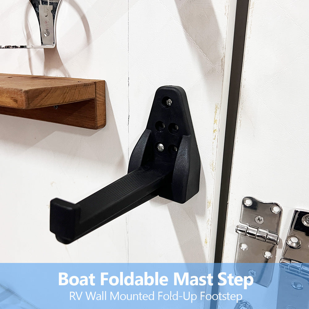 Boat Foldable Mast Step, RV Wall Mounted Fold-Up Footstep for Boat Yacht RV Truck Trailer, 6" L, Max Load 140kg/310lb