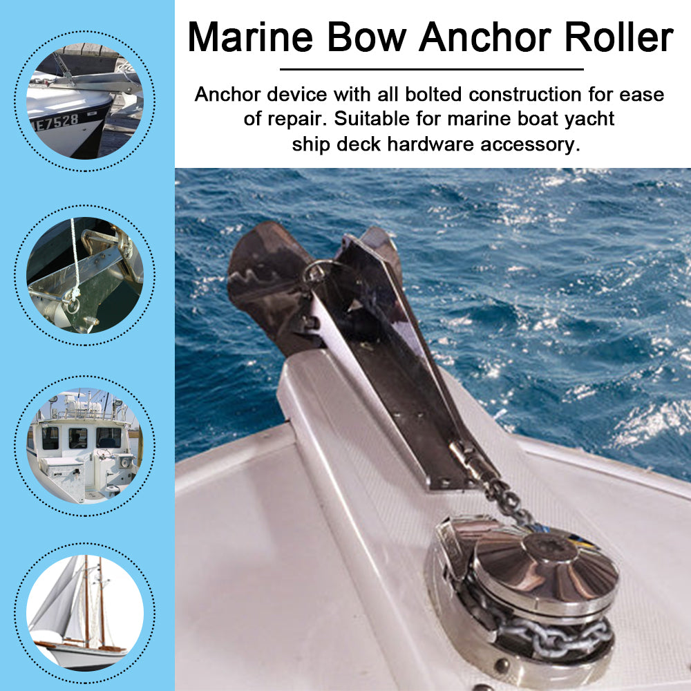 Marine Bow Anchor Roller for Yacht Boat Fishing Sailing Deck Hardware Accessories, with Quick Release Pin