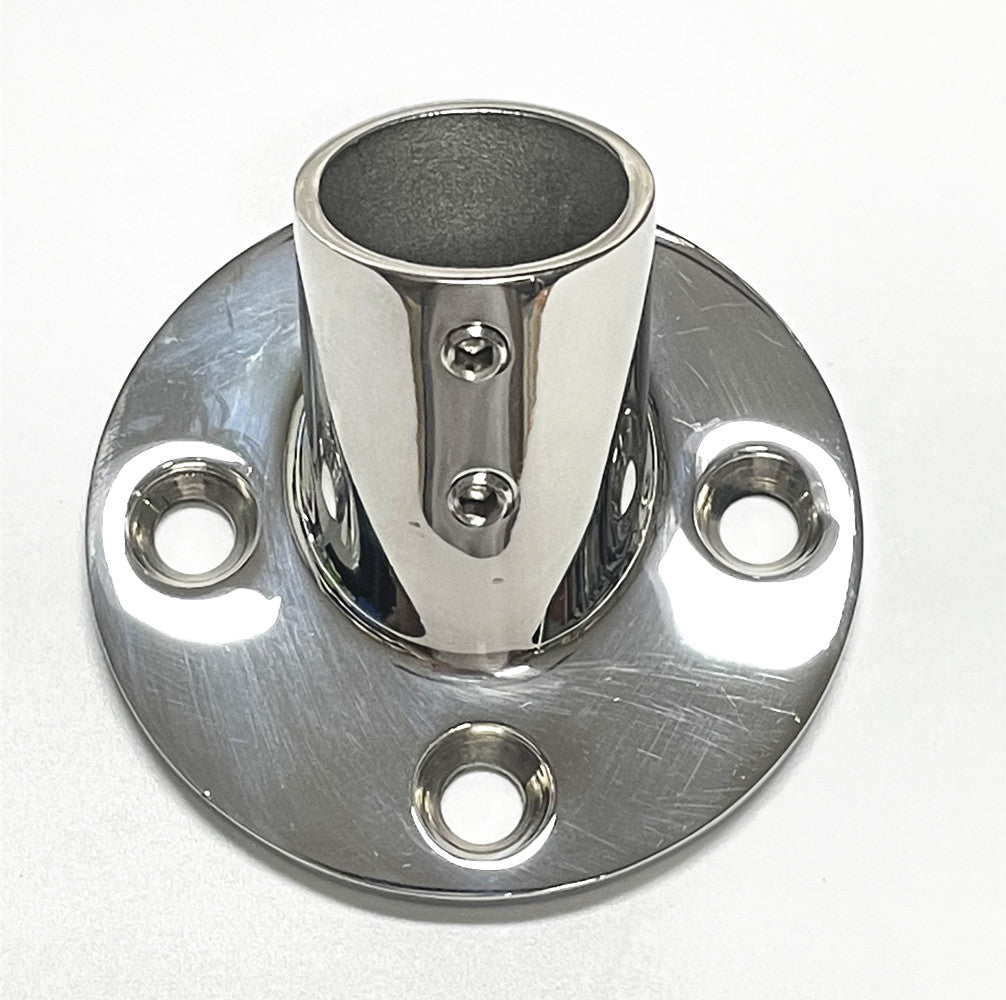 Marine Handrail Base 60 Degree for Tube Hole I.D 1", 316 Stainless Steel Boat Fitting Hardware Accessories