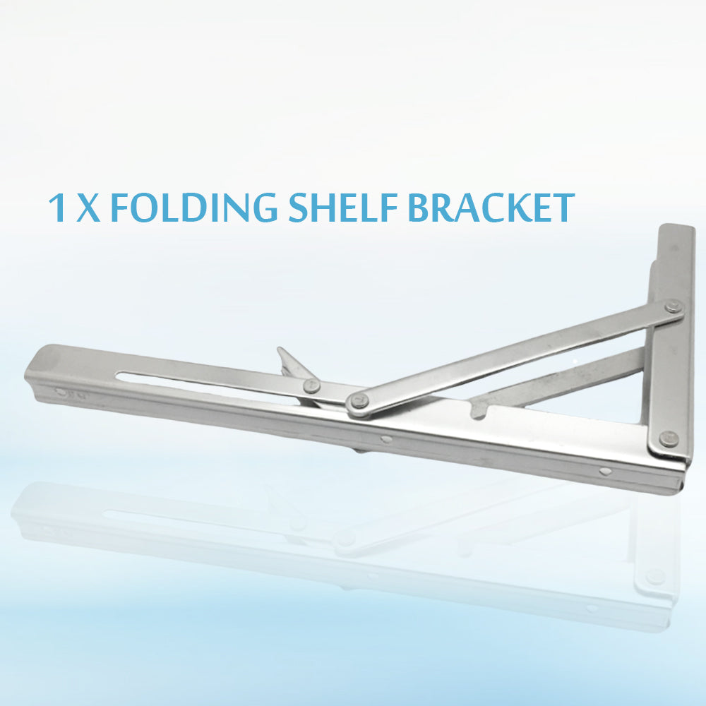 Boat Folding Shelf Bracket Wall Mounted DIY Work Bench Table Triangle Bracket, Max. Bearing 330 lbs, Heavy Duty, 12"L