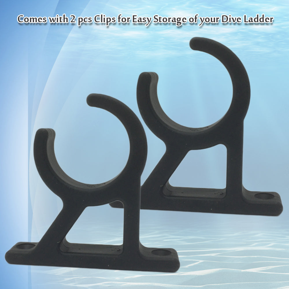 Boat Dive Ladder Storage Clip Bracket Hook Spring Clamp Holder for 1-3/4 " Ladders Tube, 2 Pcs