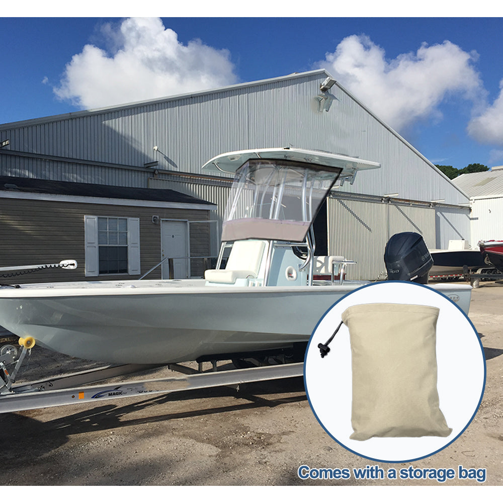 Boat Console T-Top Enclosure, Transparent Rain Cover, Marine Windshield Spray Curtain for Consoles Over 27½"