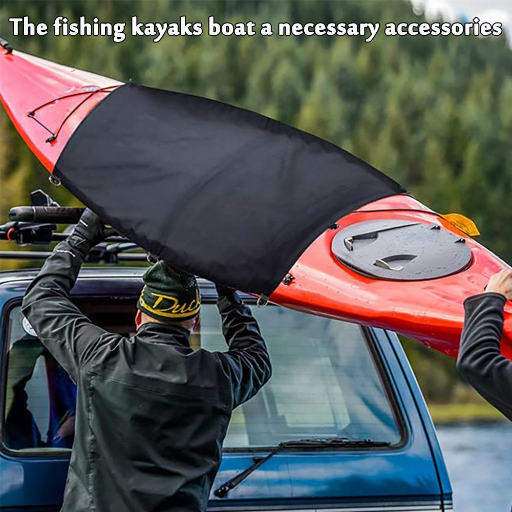 Kayak Cockpit Drape Cover with Hook Holes, 600D Heavy Duty Waterproof Spray Skirts Protector Case Water Sport Accessories