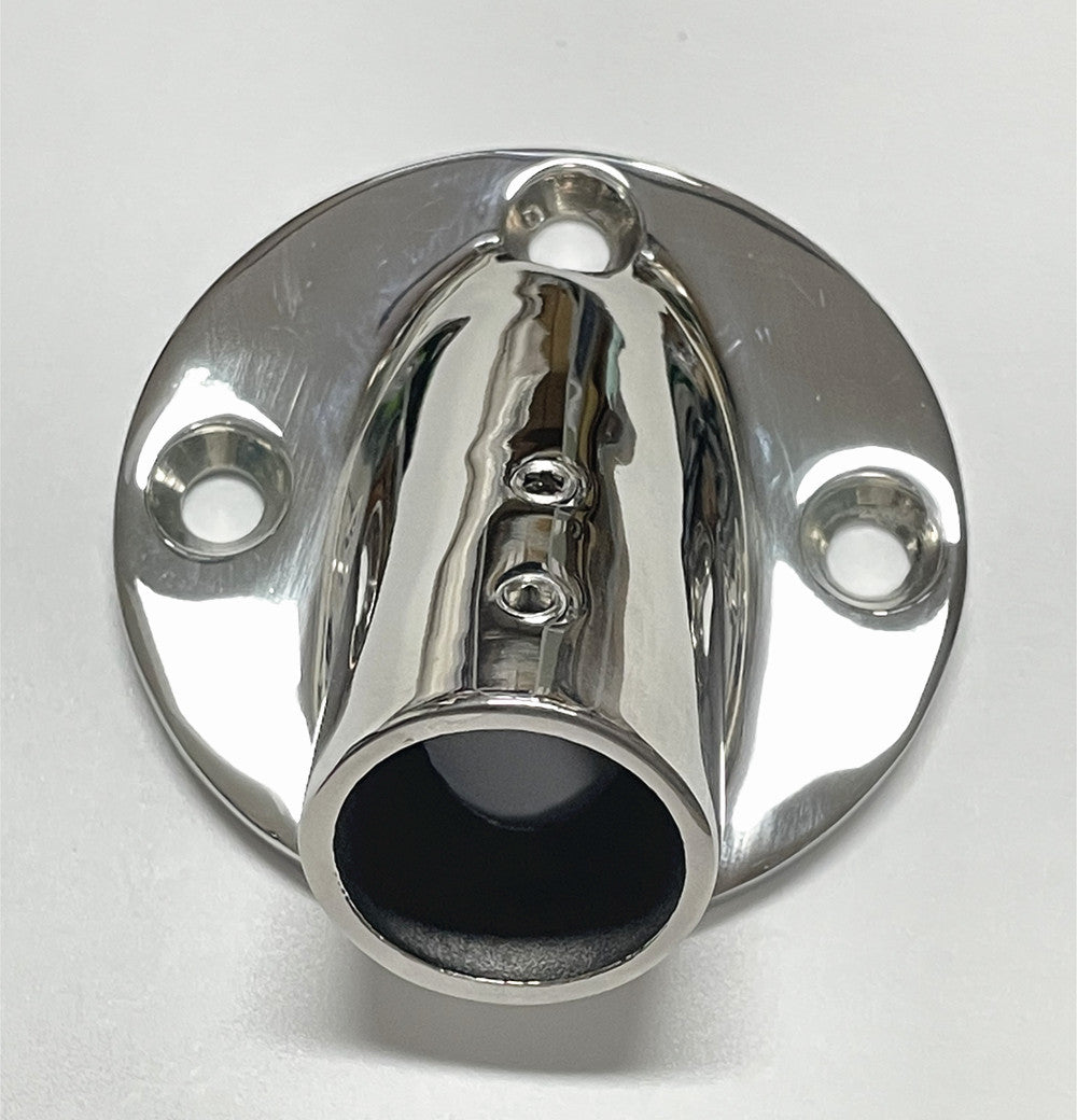 Boat Round Hand Rail Base Heavy Dudy Marine Hand Rail Fittings 30 Degree, Stainless Steel,  1 Pcs