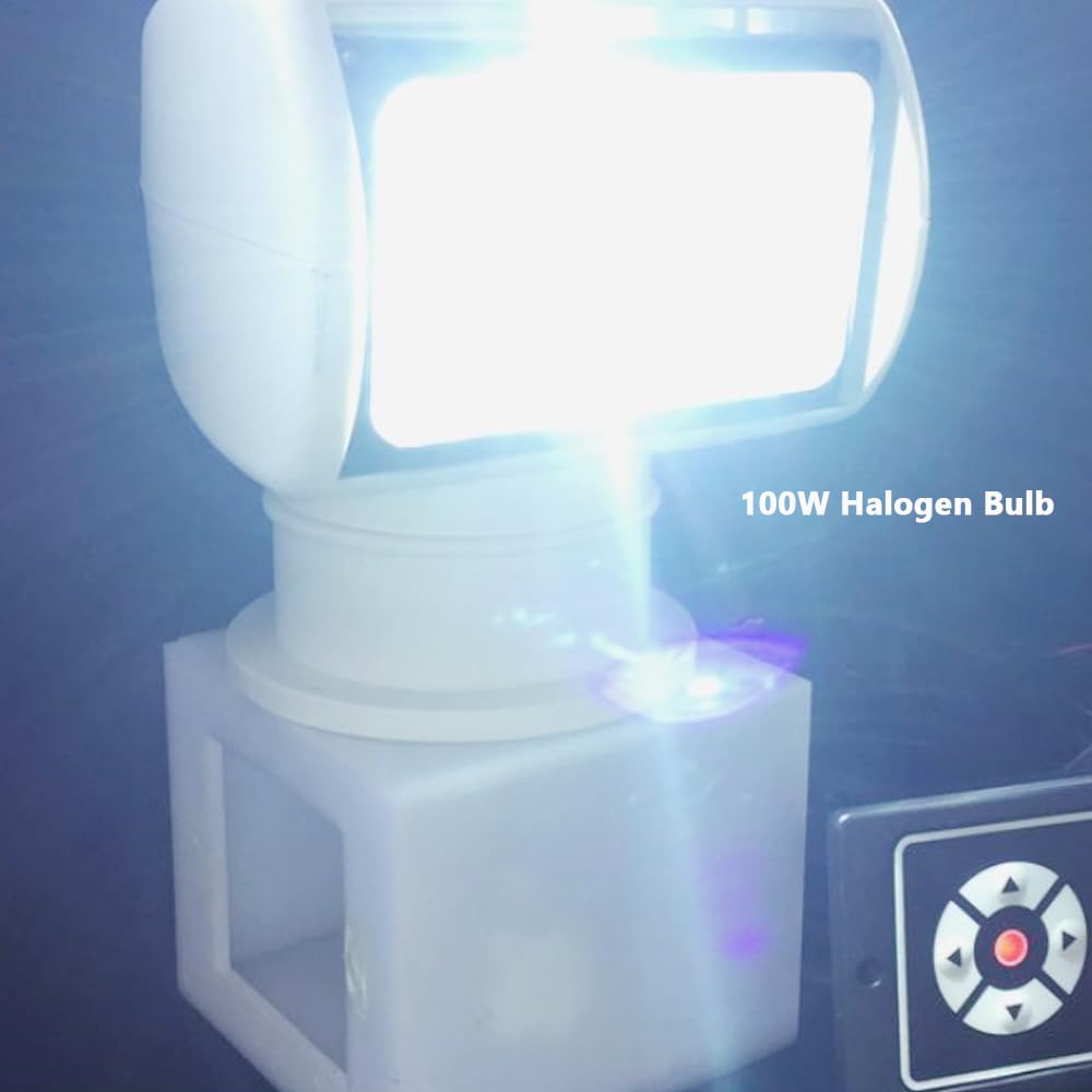 Marine Halogen Spotlight - 100W Bulb Searchlight for Boat, Truck, Car Electrical Lighting, 12V (Halogen)