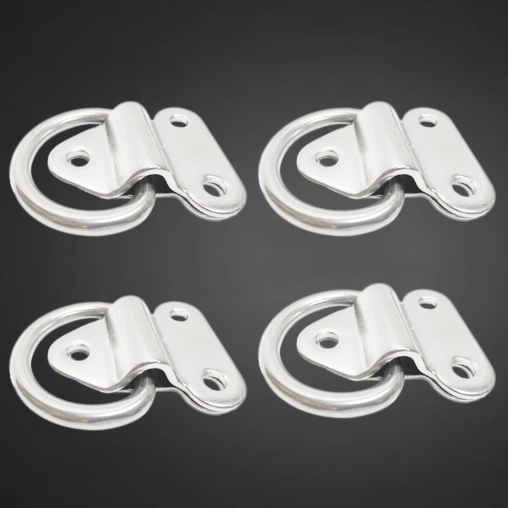 Marine D Ring Folding Pad Eye Stainless Steel Tie Down Anchor Boat Deck Accessories