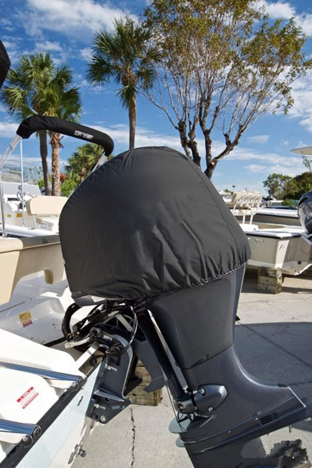 Boat Outboard Engine Motor Cover Waterproof Heavy Duty Accessories 50-115HP Black