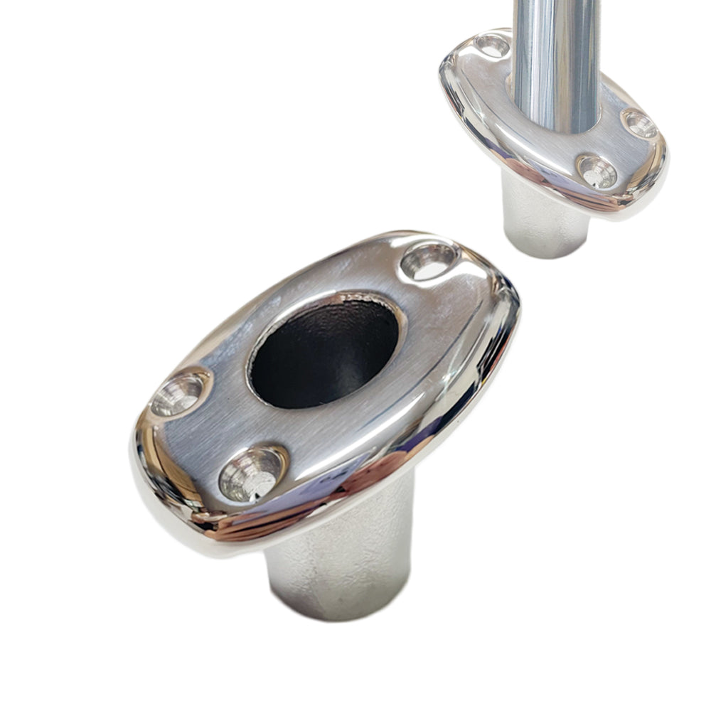 Marine Boat Flag Pole Deck Mount Socket Rod Base Holder Bracket, Stainless Steel