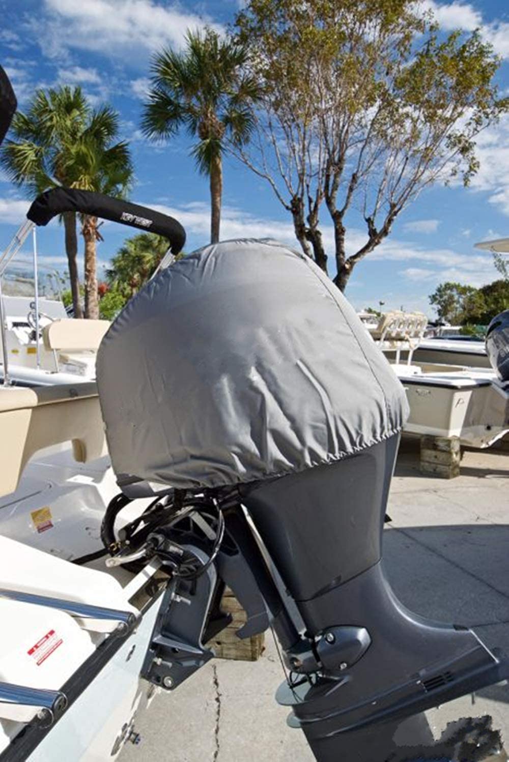 Boat Outboard Engine Motor Cover Waterproof Heavy Duty Accessories 50-115HP Grey