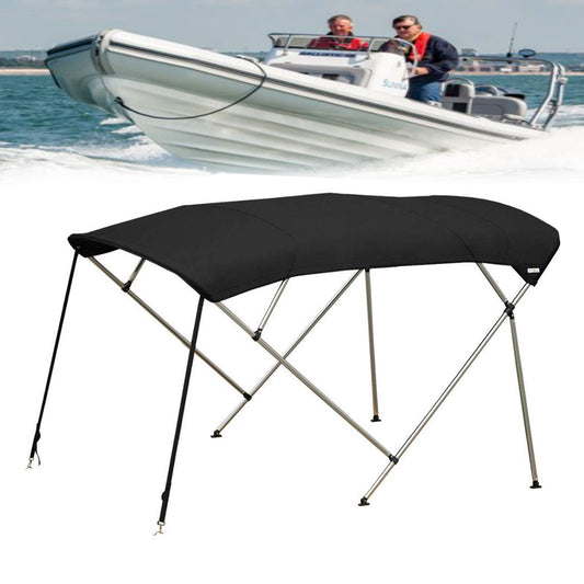 Universelle Bimini-Abdeckung für Boote, 2 Bug, 600D-Sonnenschutz, 15,2 cm L x 67–72 B x 46 H 