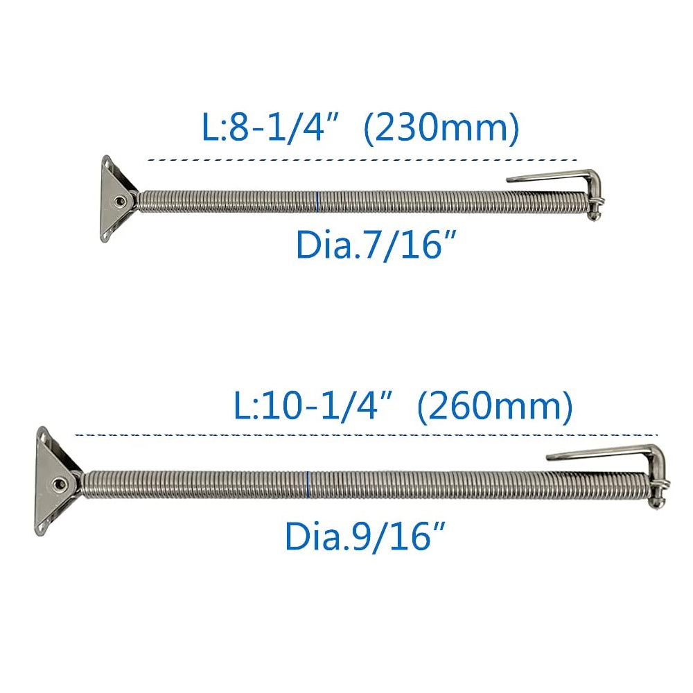 Marine Stainless Steel Hatch Support Spring Holder with U-Bolt and L-Shape Plate for Plate Lid, Door, Cover, Cabinet, Window