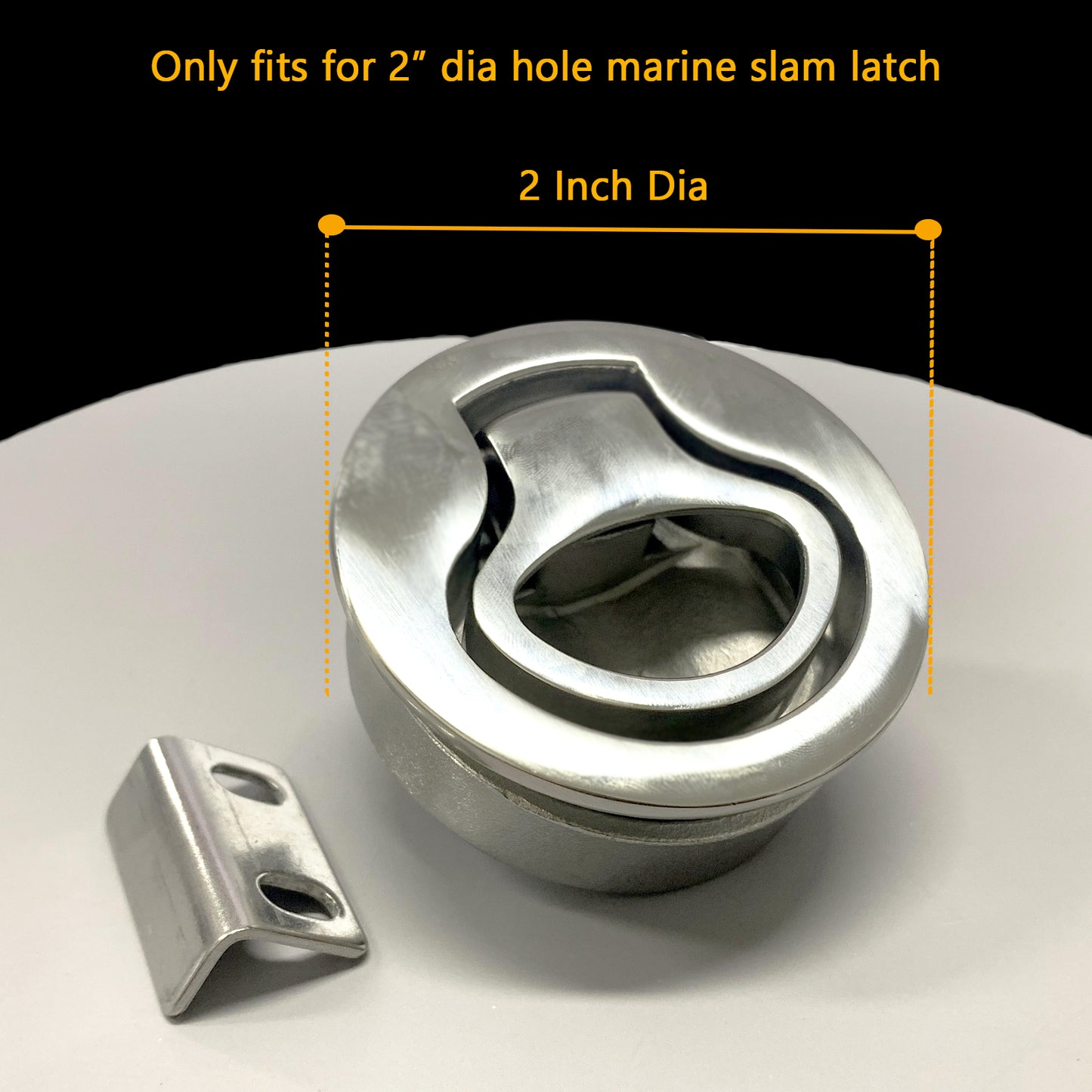 Boat Stainless Steel 2 Inch Round Flush Pull Slam Cam Latch Hatch Push