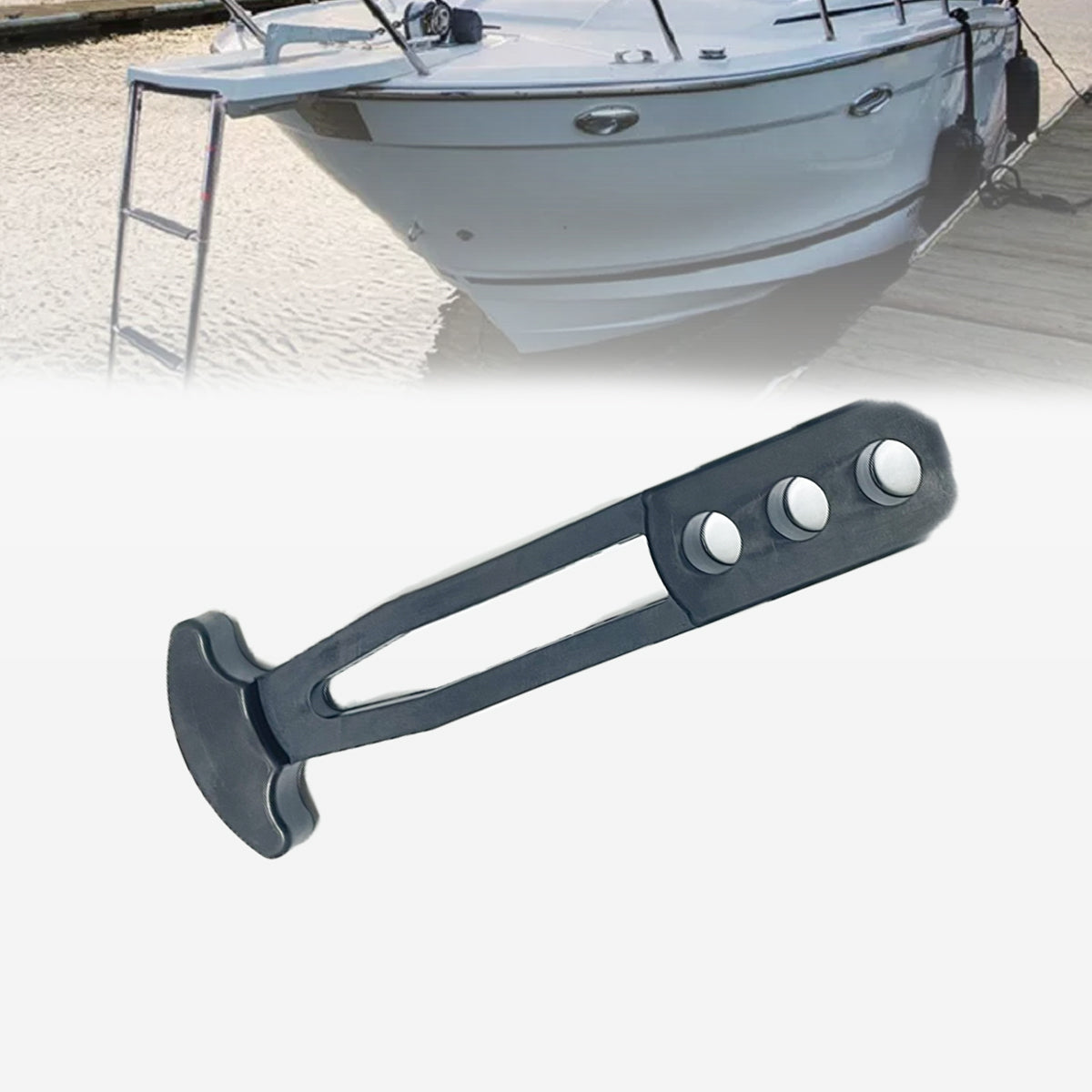 Boat Jet Boarding Telescoping Ladder Strap, 3 Adjustable Mounting holes for 2-step 3-step Ladder