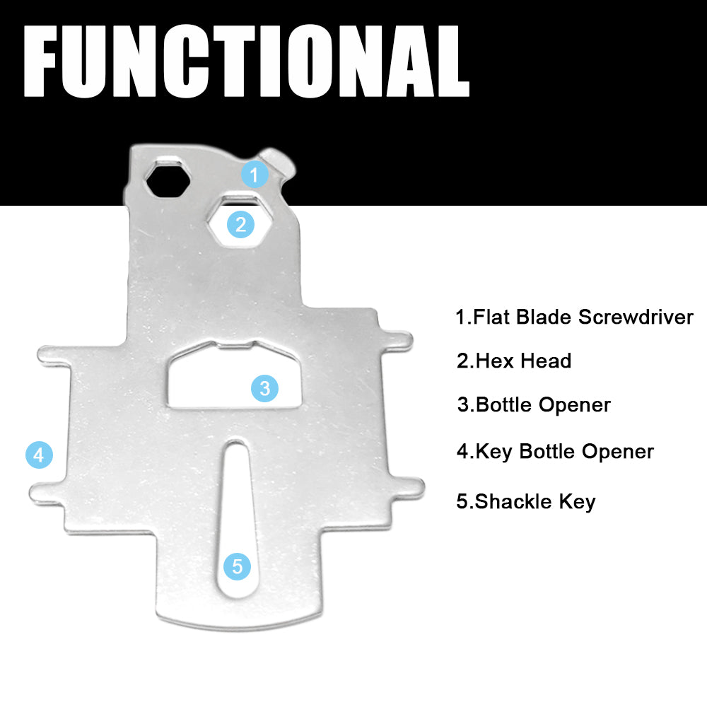 Marine Deck Wrench Key Boat Multi Functional Tool with Straight Slot Screwdriver, Bottle Opener