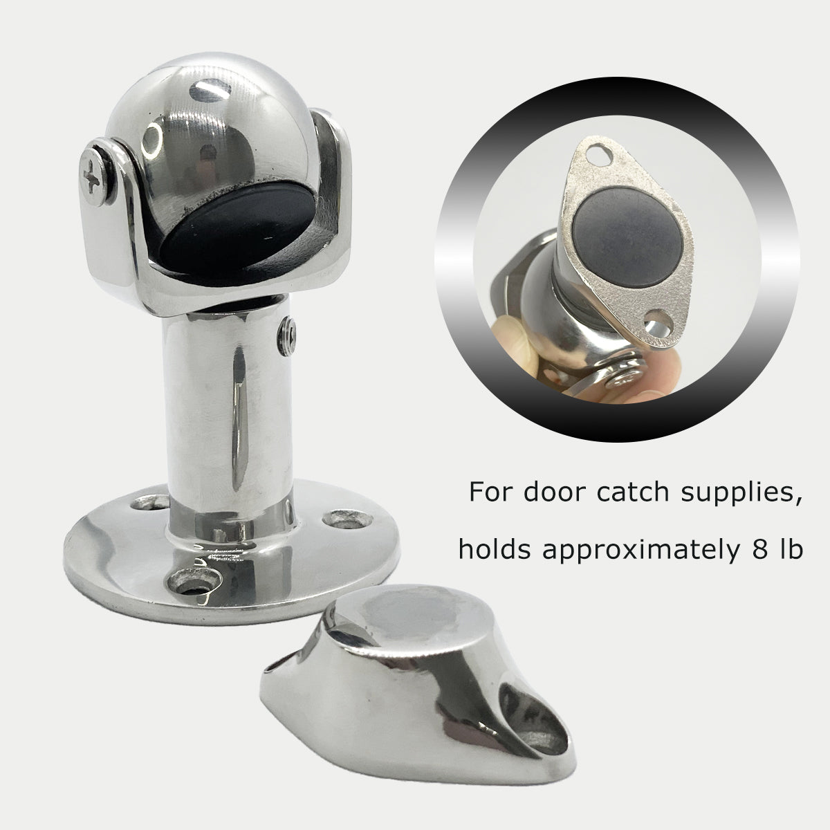 Marine Magnetic Door Stopper Catch Boat Stainless Steel Pivoting Door and Window Holder Set