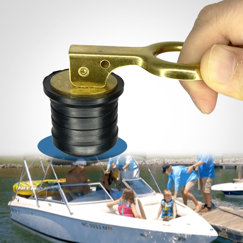 Boat Drain Plug Marine Brass Screw Type Compression Handle Plug Hulls Livewell Bilge Transom