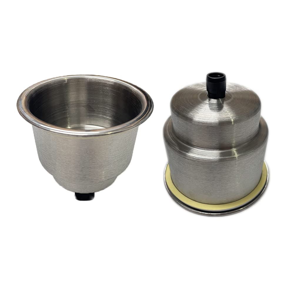 Marine RV Camper Boat Stainless Steel Cup Holder Drink Mount with Drain, OD: 4 1/4" OD, Height 4", ID 3 1/2", 1 Pcs