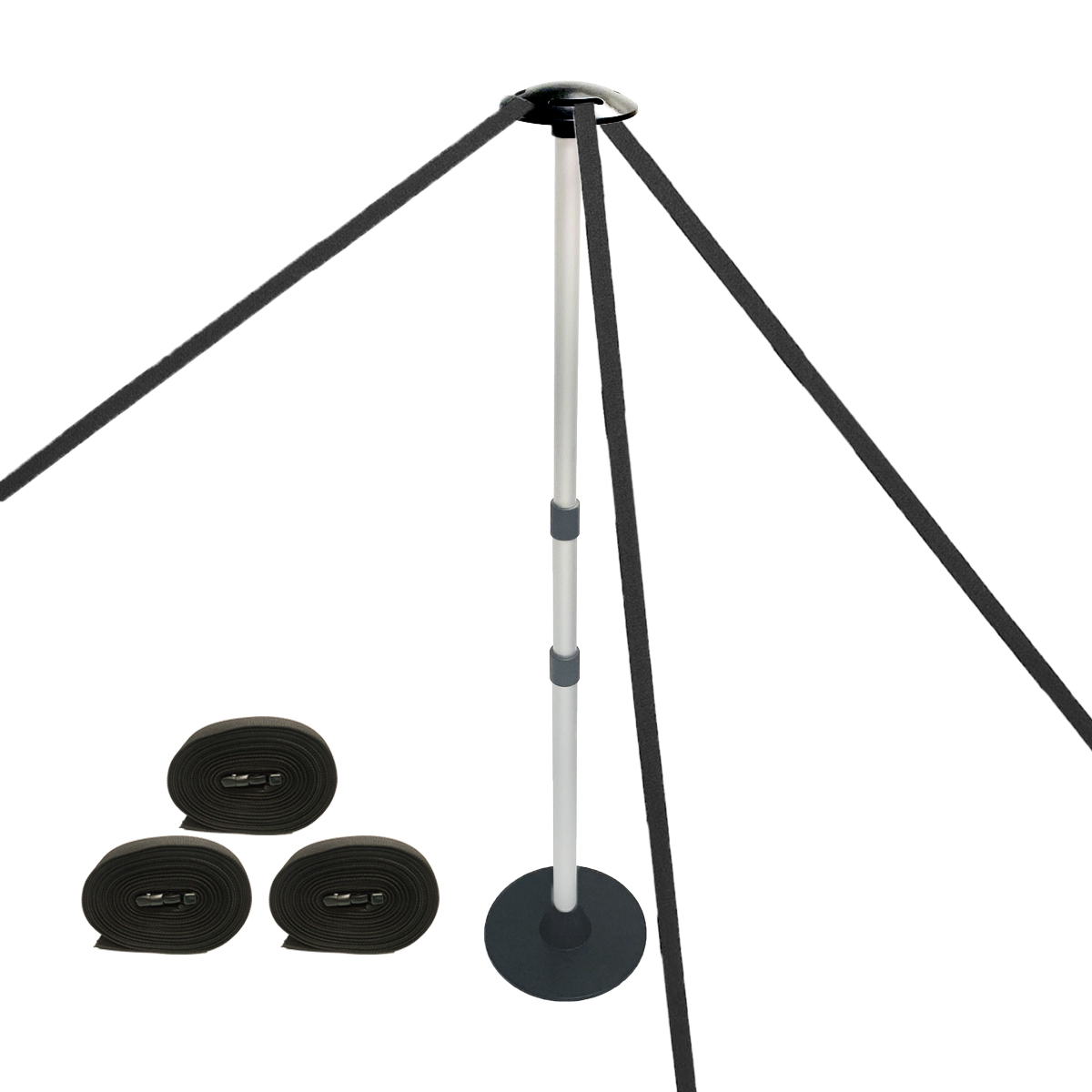 Boat Cover Support Pole System, Adjustable Height 22.5"-54", with 3 Webbing Straps (20ft)